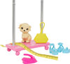 Barbie "Brooklyn" Stylist Doll and 14 Accessories Playset, Wardrobe Theme with Puppy and Clothing Rack