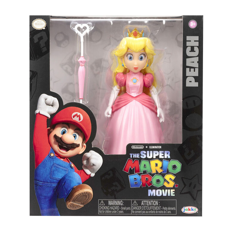 Super Mario Bros Le Film - Série de figurines de 5" avec accessoire - Figurine Princesse Peach avec Parapluie comme accessoire