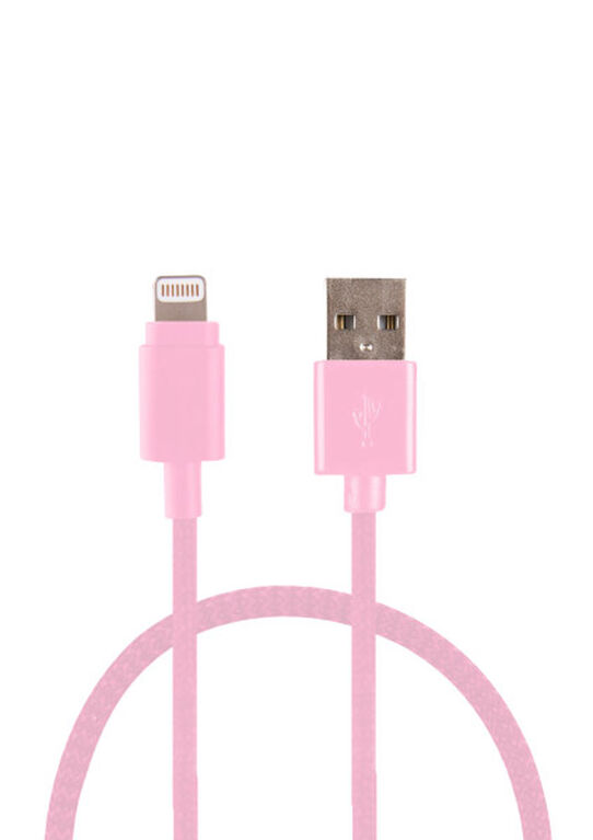 Vivitar - 5 ft Braided Lightning Cable - Pink