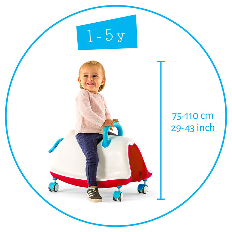 Chillafish Trackie, Rocker, Walker, Ride-On & Play Train All in One, Blue & Red