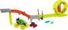 Hot Wheels Monster Trucks Power Smashers Race & Chase Challenge with Oversized Skelesaurus, 1:64 Scale Bone Shaker & 2 Crushed Cars