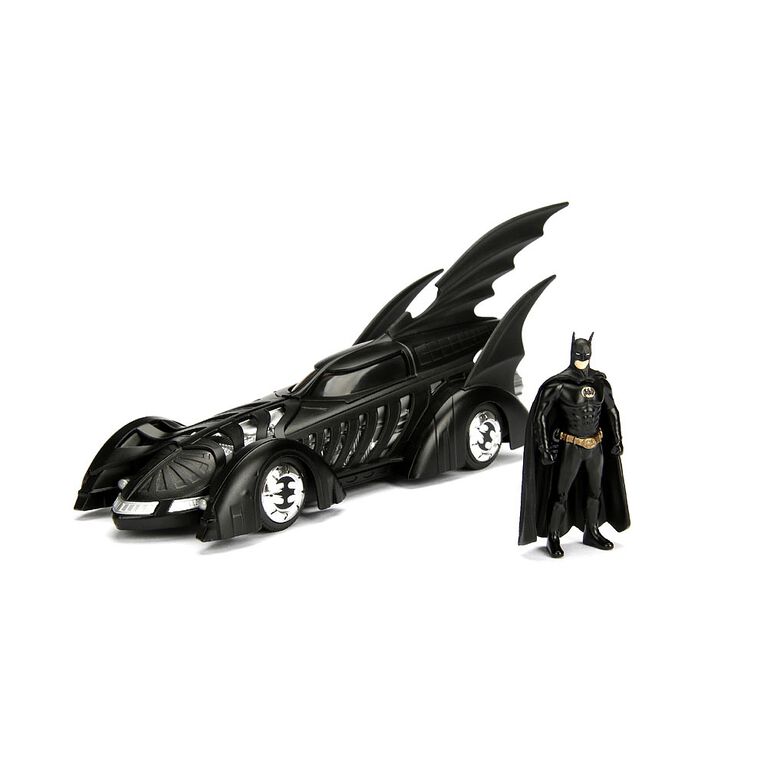 Metals Batman 1:24 1995 Batman Forever Batmobile W/Batman Figure.
