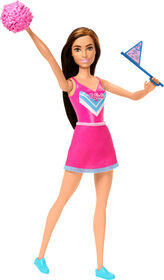 Barbie Cheerleader Fashion Doll in Cheerleader Uniform, Includes Pom Pom, Flag, and Puppy Mascot