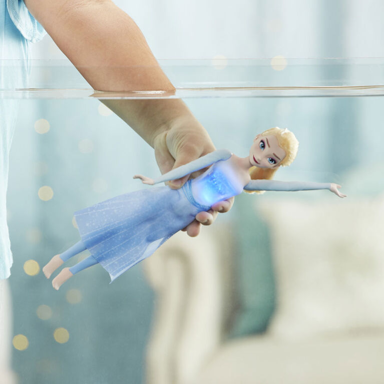 Disney's Frozen 2 Splash and Sparkle Elsa Doll, Light-up Water Toy
