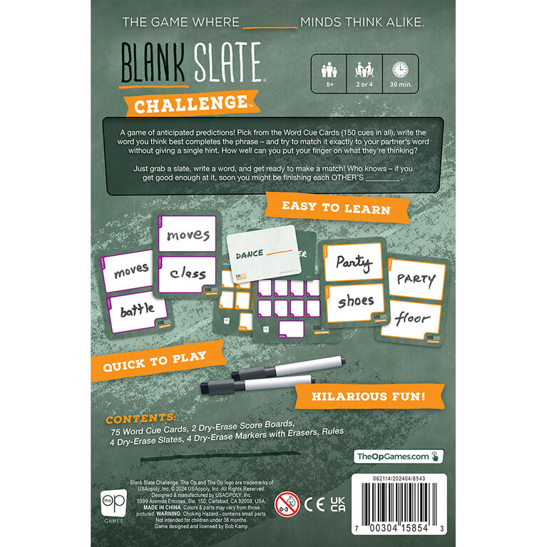 USAopoly Blank Slate Challenge Card Game - English Edition