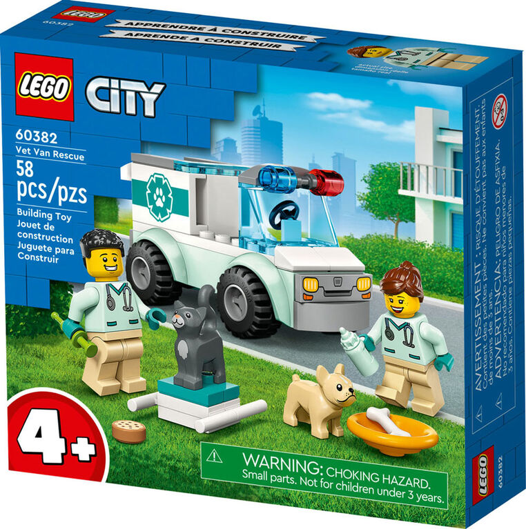 LEGO City Vet Van Rescue 60382 Building Toy Set (58 Pieces)