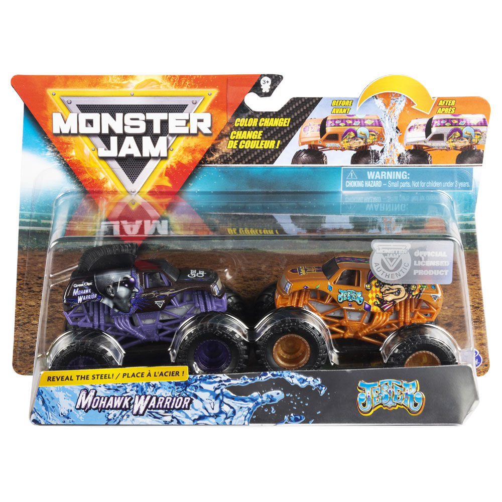 Monster Jam Official Mohawk Warrior vs. Jester Color Changing Die Cast Monster Trucks 1 64 Scale Toys R Us Canada
