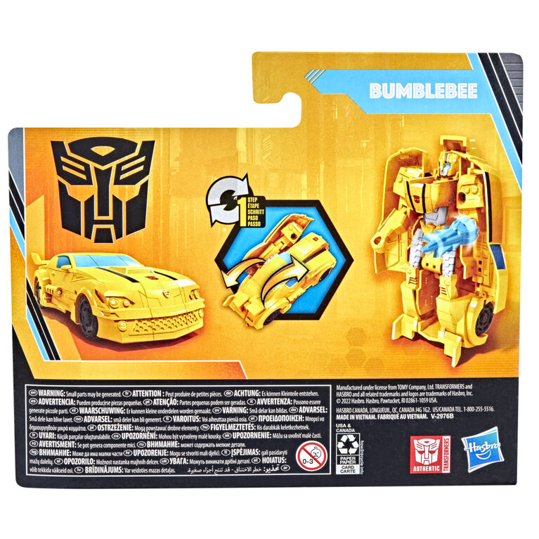 Transformers Buzzworthy Bumblebee Toys 1-Step Changer Bumblebee Converting Action Figure