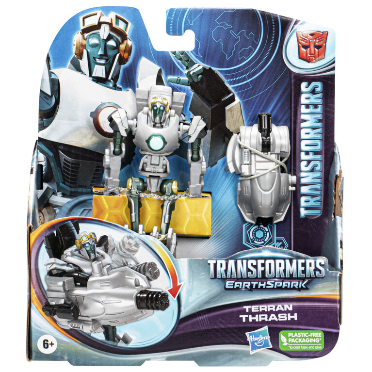 Transformers EarthSpark, figurine Terran Trash classe Guerrier de 12,5 cm, jouet robot pour enfants