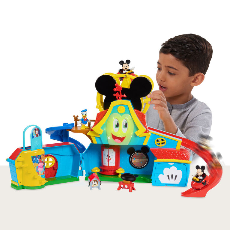 Disney Junior Mickey Mouse Funny the Funhouse 14 Piece Lights and Sounds Playset, Includes Mickey Mouse and Donald Duck Figures