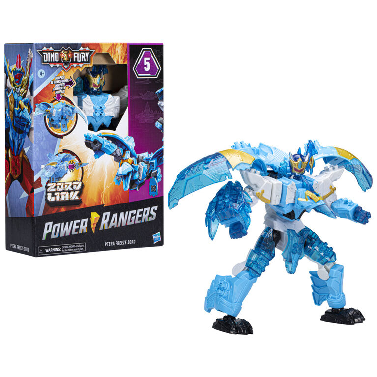 Power Rangers Dino Ptera Freeze Zord Morphing Dino Robot Zord with Zord Link Mix-and-Match Custom Build System