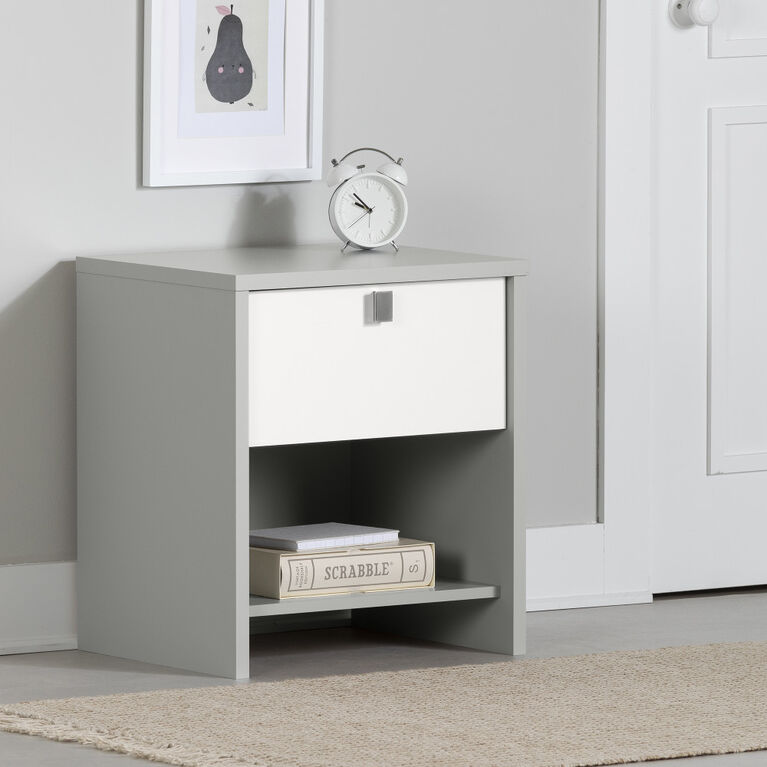 Cookie 1-Drawer Nightstand Soft Gray WH