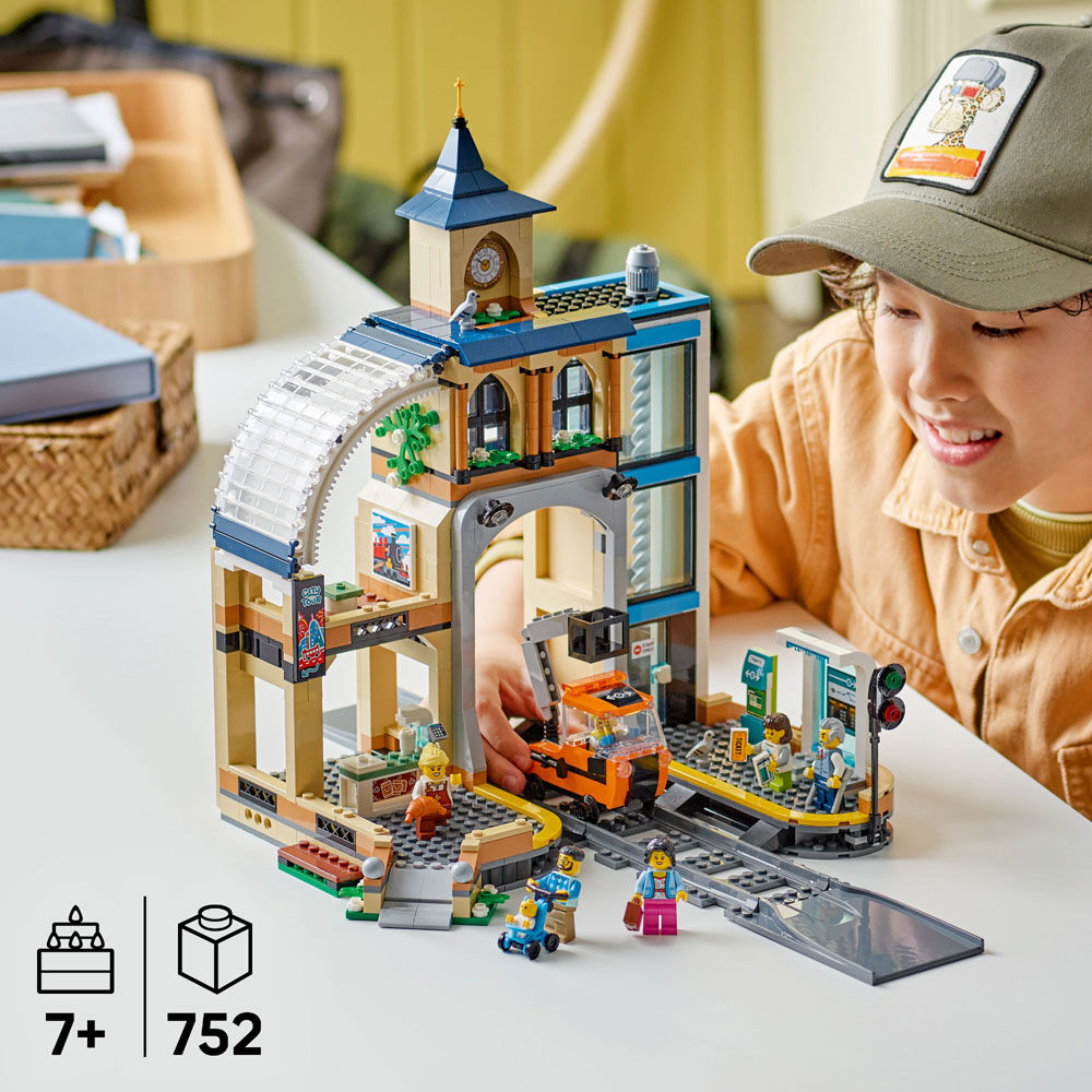 LEGO City Central Train Station Building Toy for Kids - Train Set for Boys & Girls, Ages 7+ - 60469