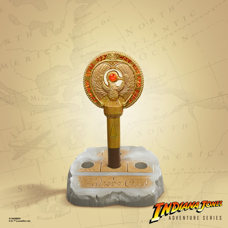 Indiana Jones et les aventuriers de l'arche perdue, Adventure Series, Médaillon du sceptre de Râ, effets lumineux, article de cosplay Indiana Jones
