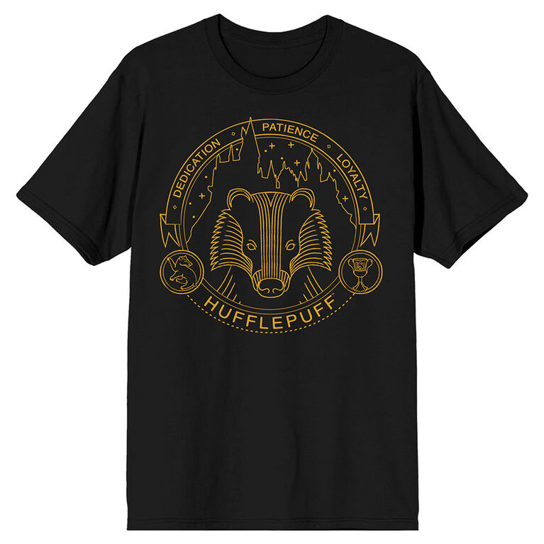 Harry Potter Hogwarts House Hufflepuff Badger Black T-Shirt