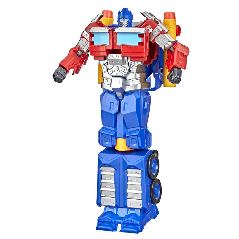 Transformers Toys Transformers: Rise of the Beasts Movie 2-in-1 Optimus Prime Blaster, 7-inch