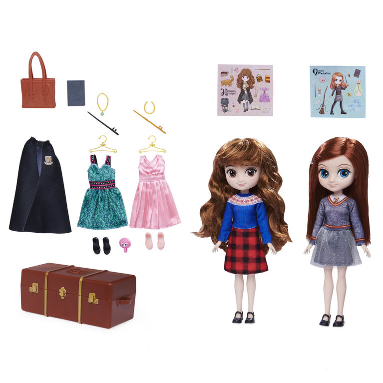 Wizarding World Harry Potter, Coffret cadeau de luxe poupées et accessoires Hermione  Granger et Ginny Weasley