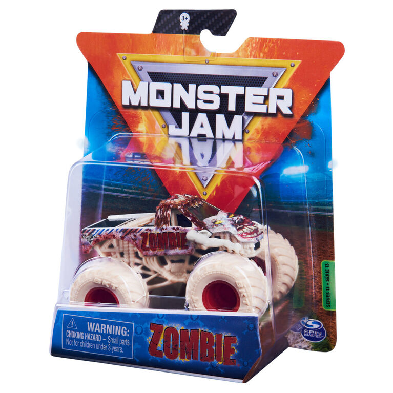 Monster Jam, Official Zombie Monster Truck, Die-Cast Vehicle, Bone Yard Trucks Series, 1:64 Scale