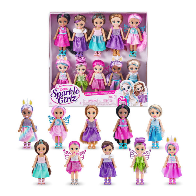 Zuru Ensemble de 10 poupées Sparkle Girls Little Friends (les styles peuvent varier) - Notre exclusivité