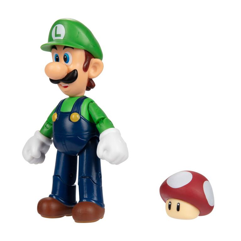 Nintendo 4" Figure - Luigi with Red Mushroom