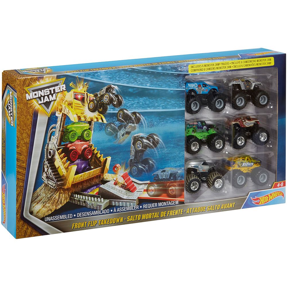 hot wheels monster jam front flip takedown playset