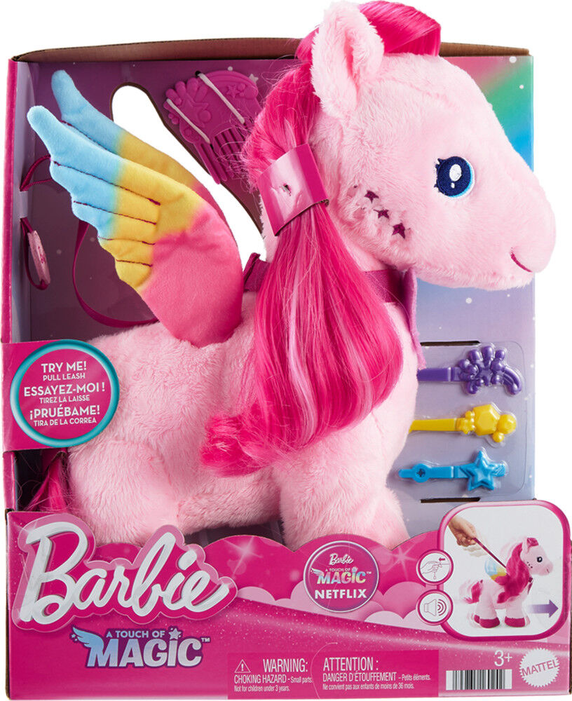 Barbie A Touch of Magic Walk and Flutter Pegasus Plush Toys R Us
