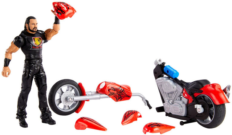 WWE - Wrekkin - Figurine Articulée et Véhicule SlamCycle