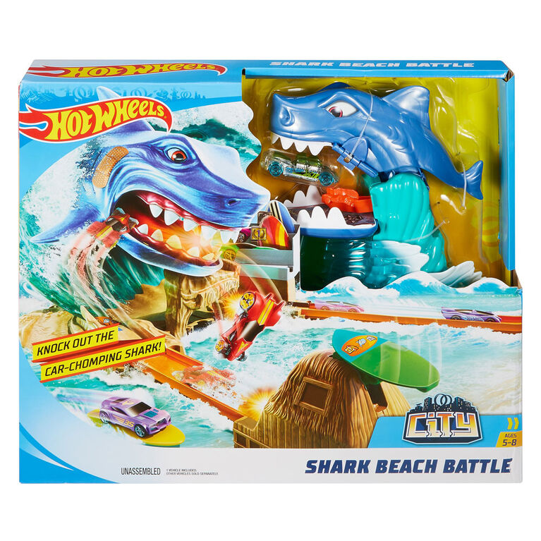 Hot Wheels Ciity - Coffret de jeu L'Attaque Du Requin