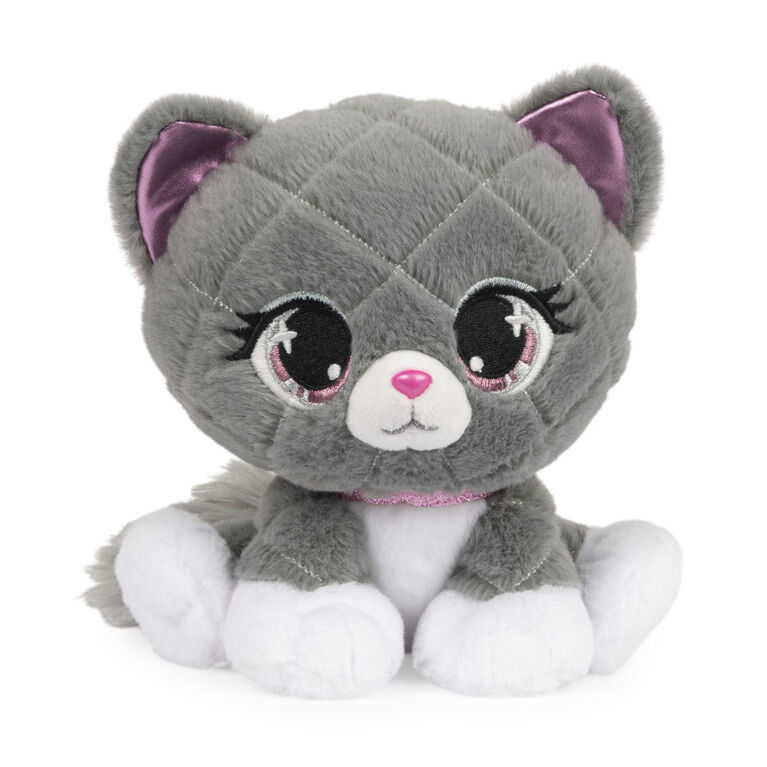  Designer Fashion Pets Maxine Purrnel Kitten Stuffed Animal,  Gray/White, 6