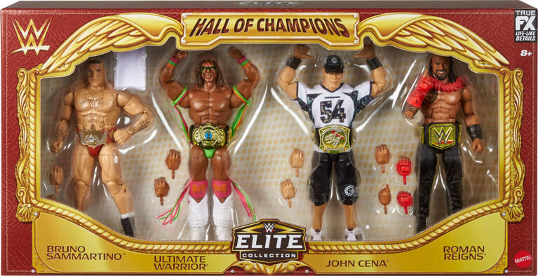 Mattel WWE Hall of Champions 4-Pack Action Figures & Accessories, 6-inch Collectibles Set Mattel WWE Hall of Champions 4-Pack Action Figures & Accessories, 6-inch Collectibles Set