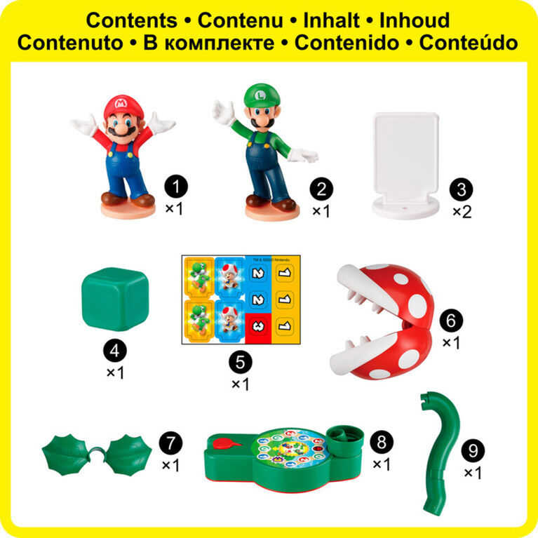 Epoch Games Super Mario Piranha Plant Escape! with Collectible Super Mario Action Figures - English Edition