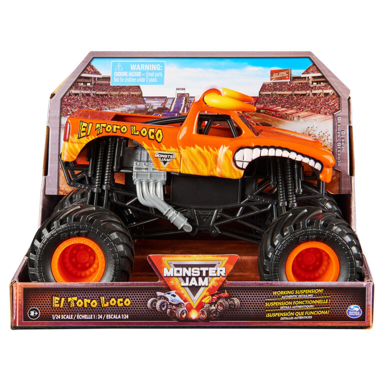 Monster Jam, Official El Toro Loco Monster Truck, Collector Die-Cast Vehicle, 1:24 Scale