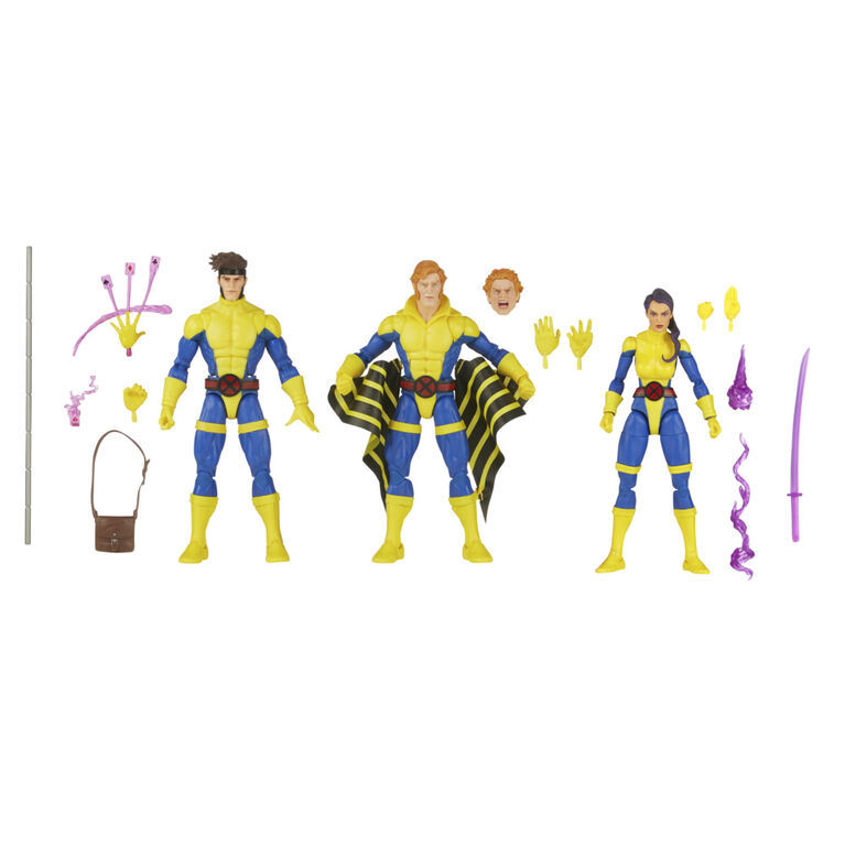Hasbro Marvel Legends Series: Marvel's Banshee, Gambit, and Psylocke X-Men 60th Anniversary Marvel Legends Action Figures, 6 Inch