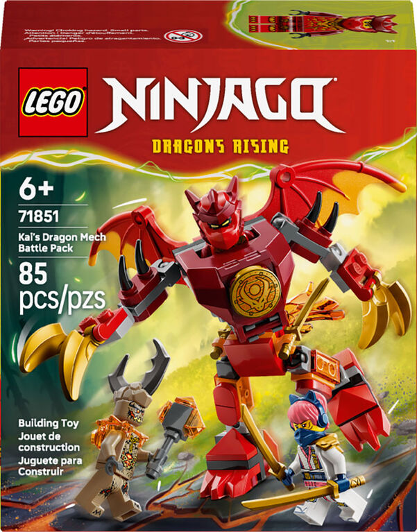 LEGO NINJAGO Kai's Dragon Mech Battle Pack Building Toy for Boys, Girls, & Kids, Ages 6+ - 71851
