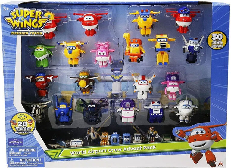 Super Wings Mission Teams World Airport Crew Figurines (lot de 30) - Notre exclusivité