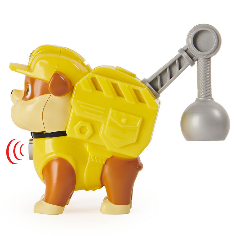 PAW Patrol, Action Pack Rubble Collectible Figure with Sounds and Phrases
