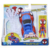 Marvel Spidey et ses Amis Extraordinaires, coffret Arachno-bolide de Spidey, figurine Spidey avec véhicule et accessoire, jouets préscolaires