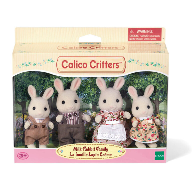 Calico Critters Sweeptea Rabbit Family, Set of 4 Collectible Doll Figures