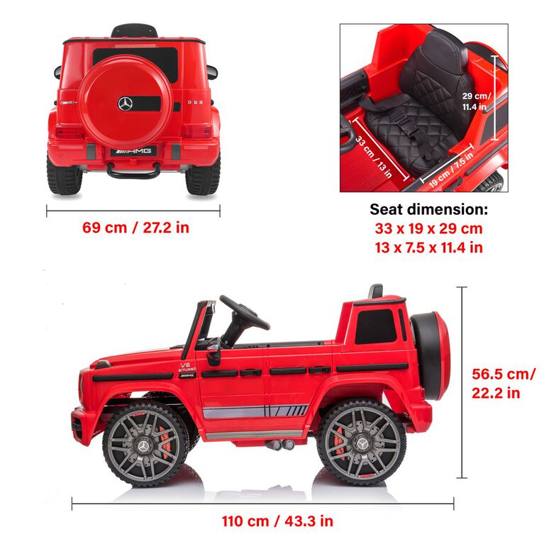 Voltz Toys Mercedes-Benz AMG G63 with Remote, Red
