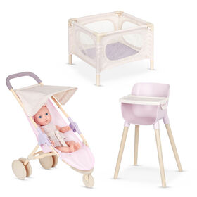 LullaBaby - Set de jeu de chambre de Bébé et poupée