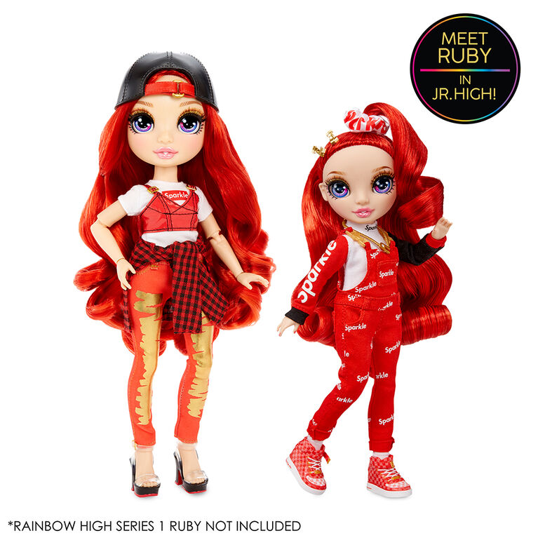 Rainbow High Jr High Ruby Anderson - poupée-mannequin ROUGE de 9 po (23 cm)