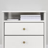 Dylane Table de chevet 2 tiroirs Blanc solide