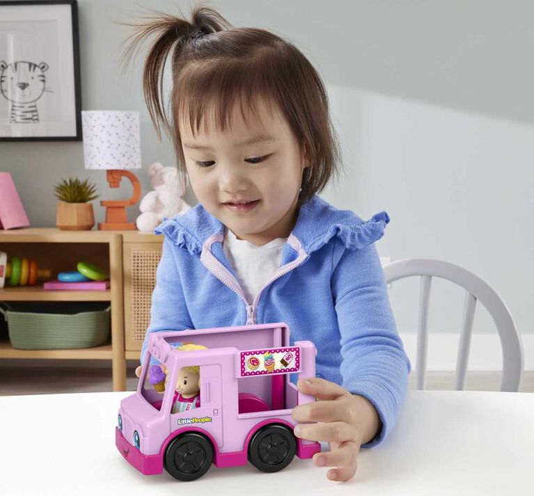 Fisher-Price Little People Barbie Toy Ice Cream Truck and Figure, Toddler and Preschool Toy