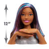 Tête de Coiffure Tie-Dye De Luxe de Barbie à 22 Eléments, Cheveux Bruns, Inclut 2 Couleurs de Colorant Non Toxiques