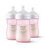 Philips Avent Natural Baby Bottle With Natural Response Nipple, Pink, 9oz, 3 pack, SCY903/13