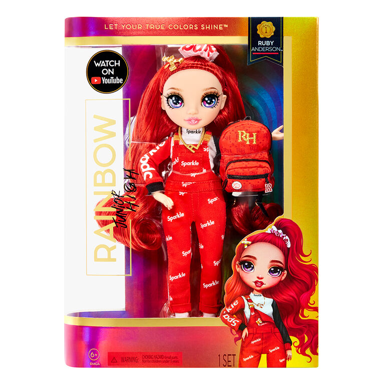 Rainbow High Jr High Ruby Anderson- 9-inch RED Fashion Doll