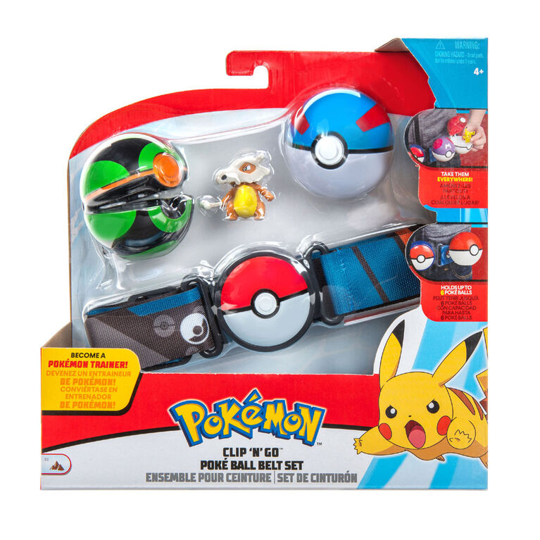 Pokémon - Clip N' Go Poke Ball Belt Set - Great Ball, Dusk Ball, and Cubone