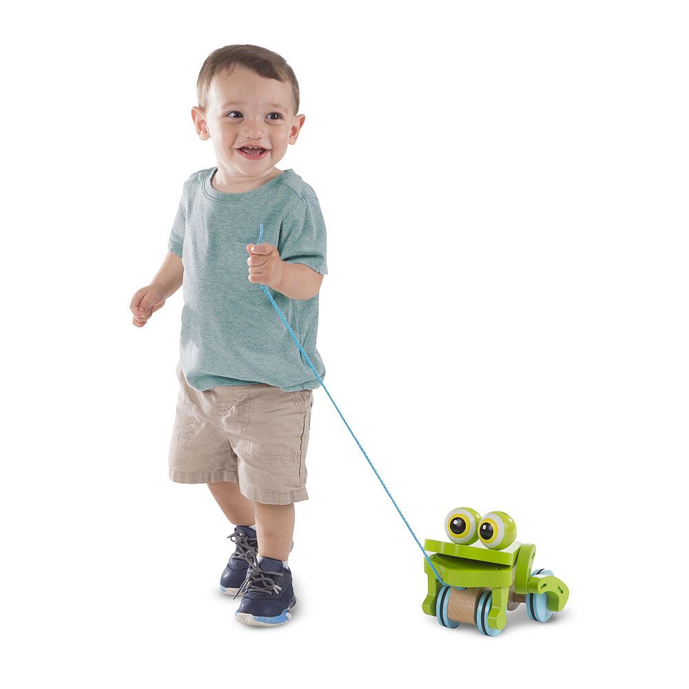 frolicking frog pull toy