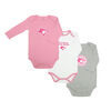 Snugabye Blue Jays 3 Pack Long Sleeve Bodysuits  - Pink, 3-6 Months