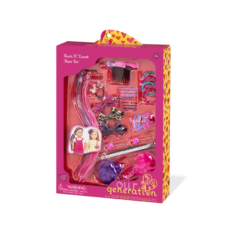 Our Generation, Rock N' Sweet Hair Accessory Set for 18-inch Dolls